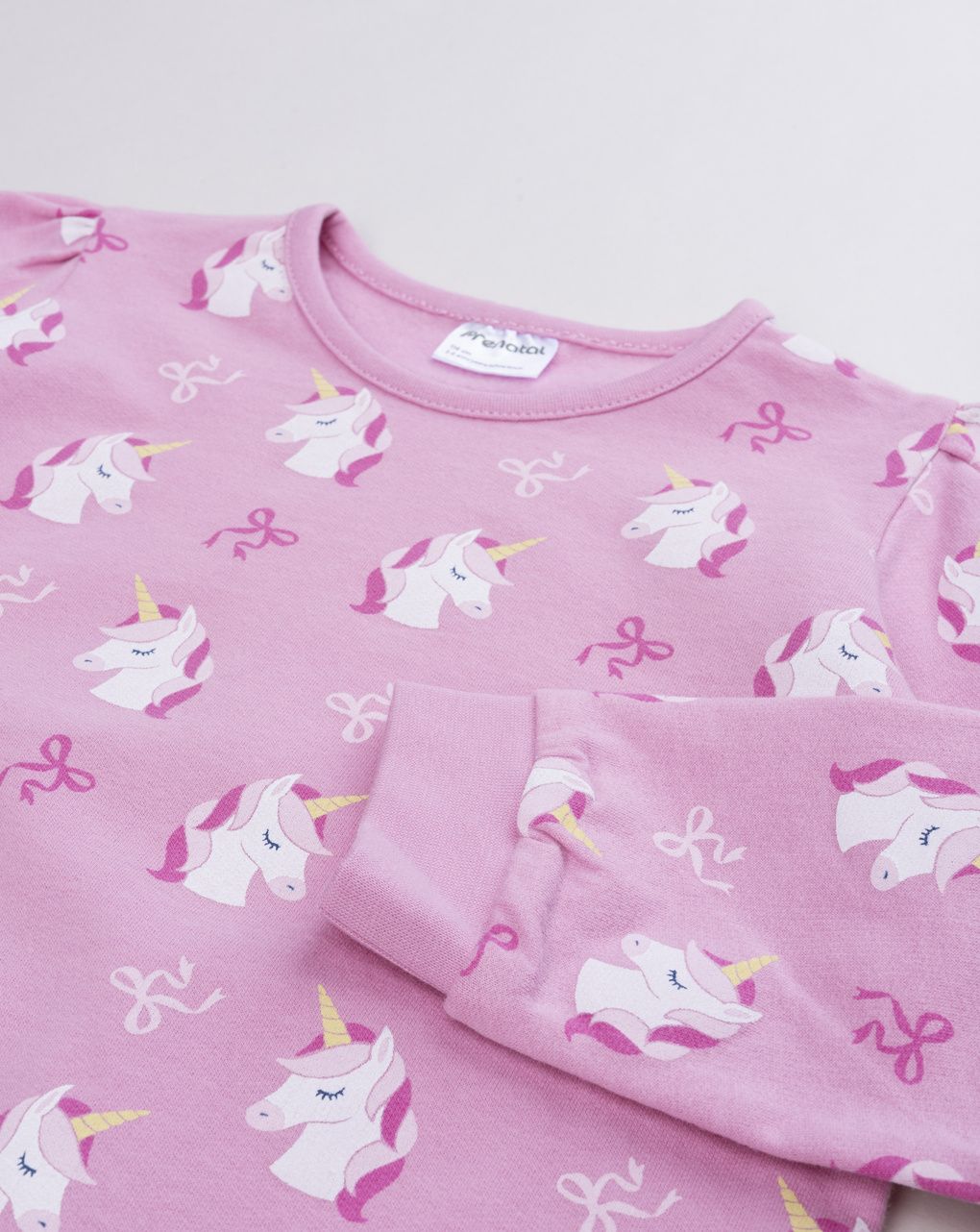 Pigiama felpato due pezzi bimba rosa "unicorni"