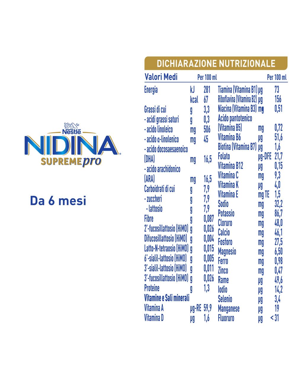 Nidina supremepro 2 latte di proseguimento liquido da 6 mesi brick da 300ml - nestle'