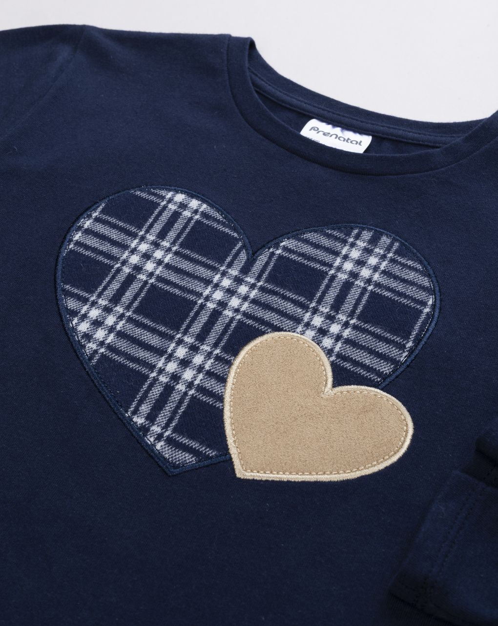 T-shirt a manica lunga bambina con volant blu scuro