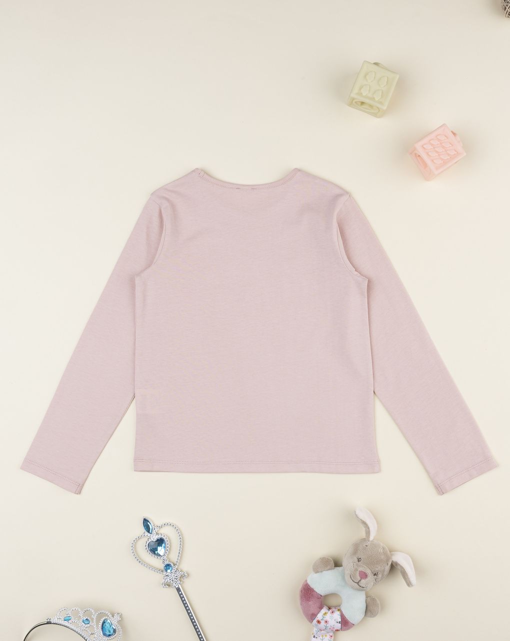 Maglia bimba rosa maniche lunghe stampata