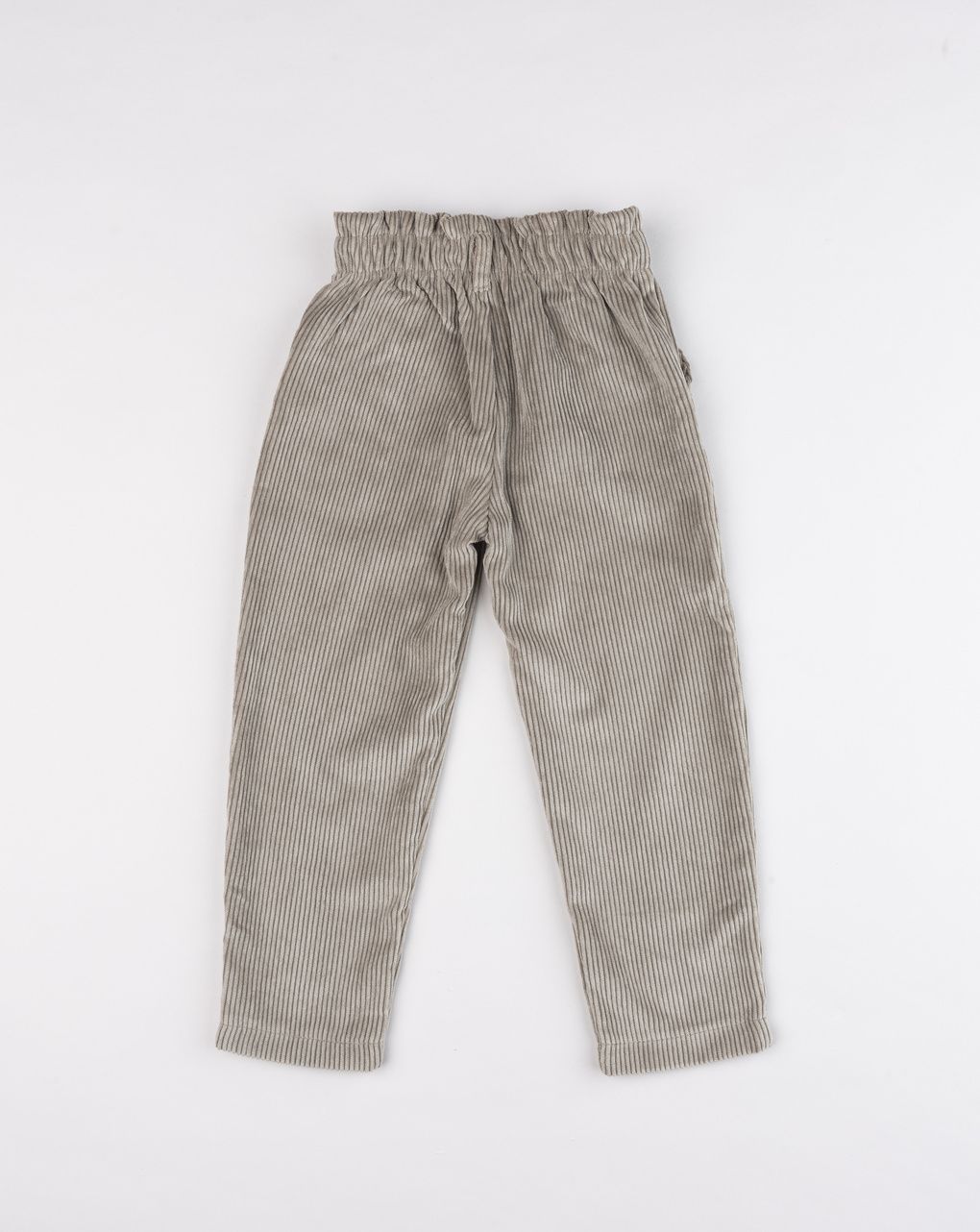 Pantaloni bambina in velluto a coste beige con orsetto