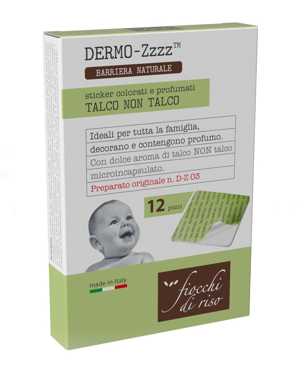Talco non talco cerotti profumati 12 pz - fiocchi di riso