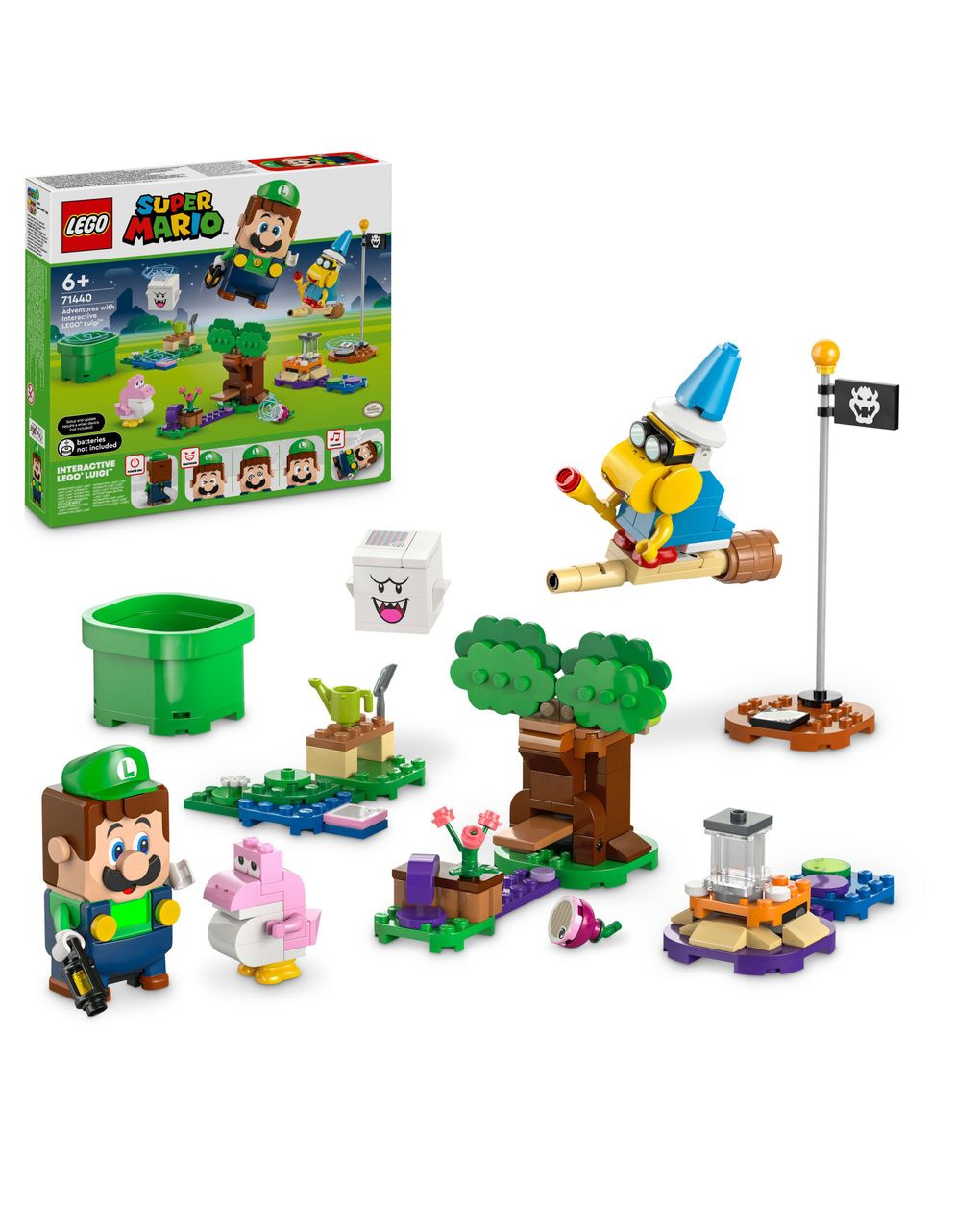 Lego super mario 71440 avventure di lego luigi interattivo, giocattolo con 4 personaggi nintendo da collezione per bambini 6+