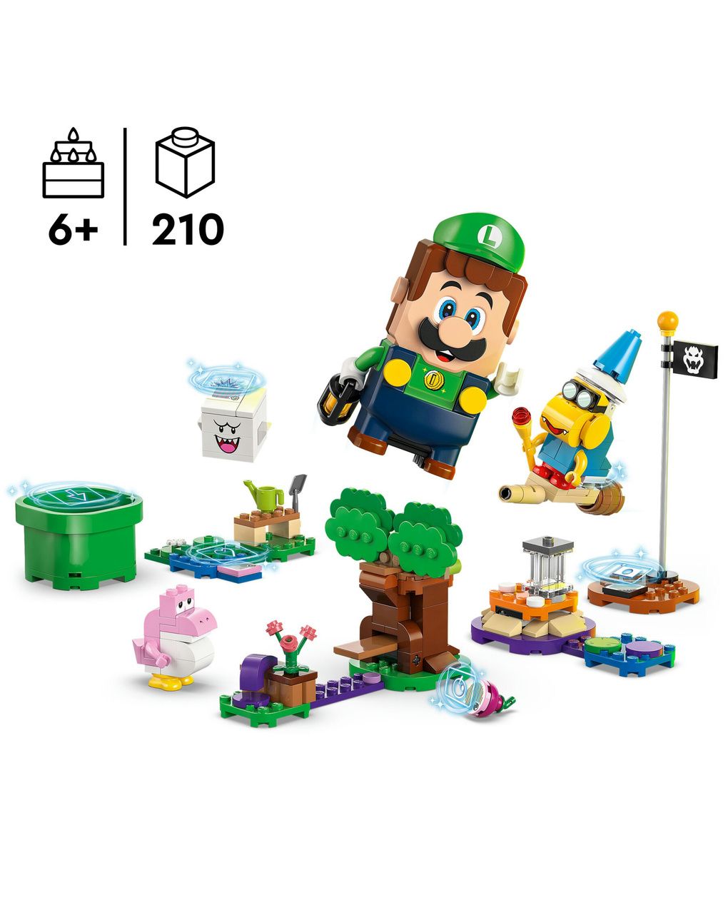 Lego super mario 71440 avventure di lego luigi interattivo, giocattolo con 4 personaggi nintendo da collezione per bambini 6+