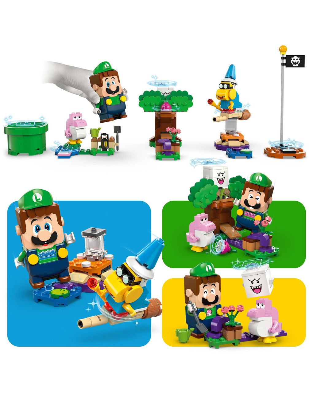 Lego super mario 71440 avventure di lego luigi interattivo, giocattolo con 4 personaggi nintendo da collezione per bambini 6+