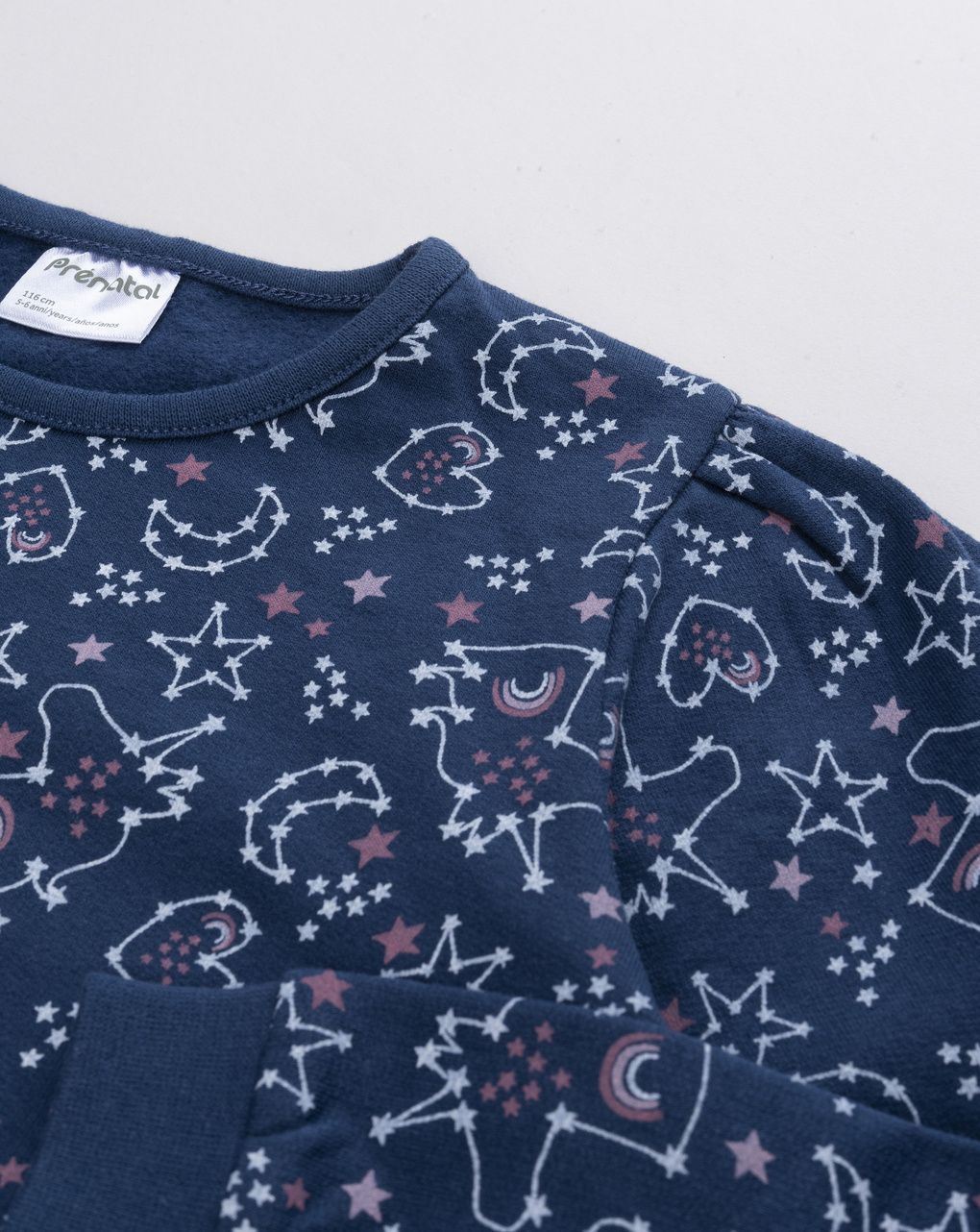 Pigiama coordinato blu a maniche lunghe bambina "stelle e unicorni"