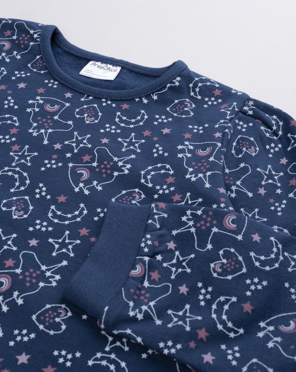 Pigiama coordinato blu a maniche lunghe bambina "stelle e unicorni"