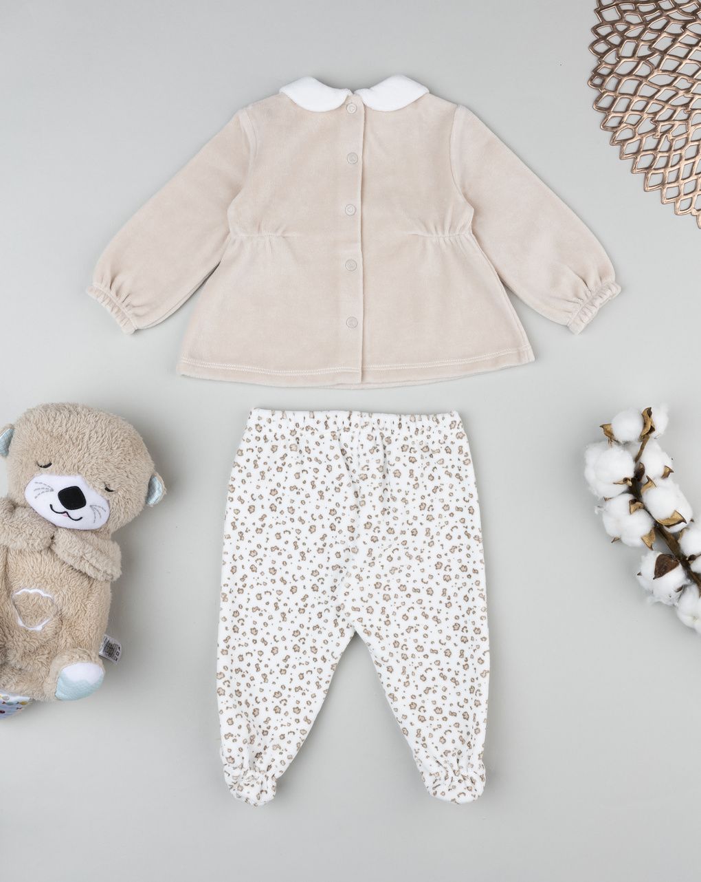 Completo bimba neonata in ciniglia tigre