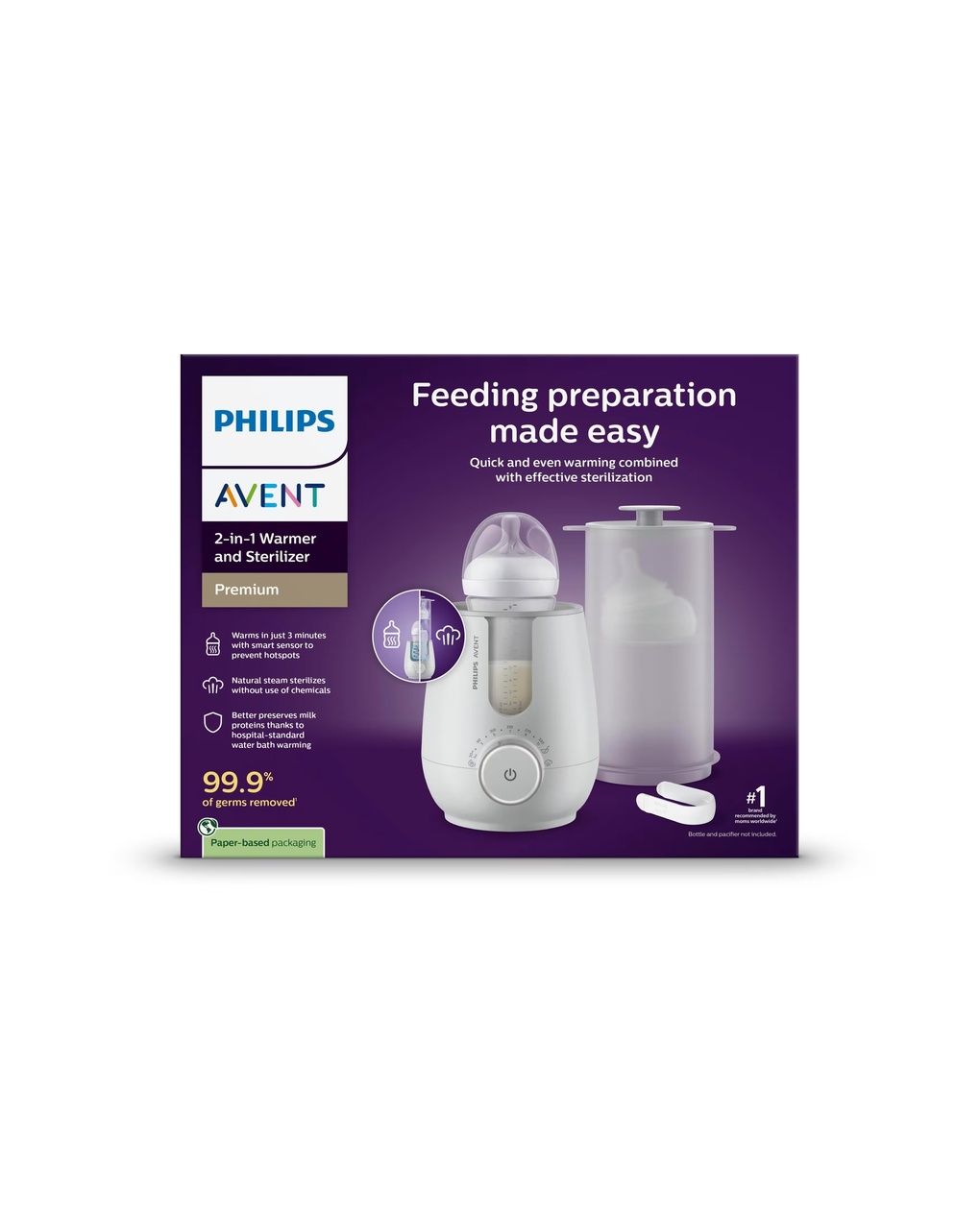 Scaldabiberon e sterilizzatore 2-in-1 premium - philips avent