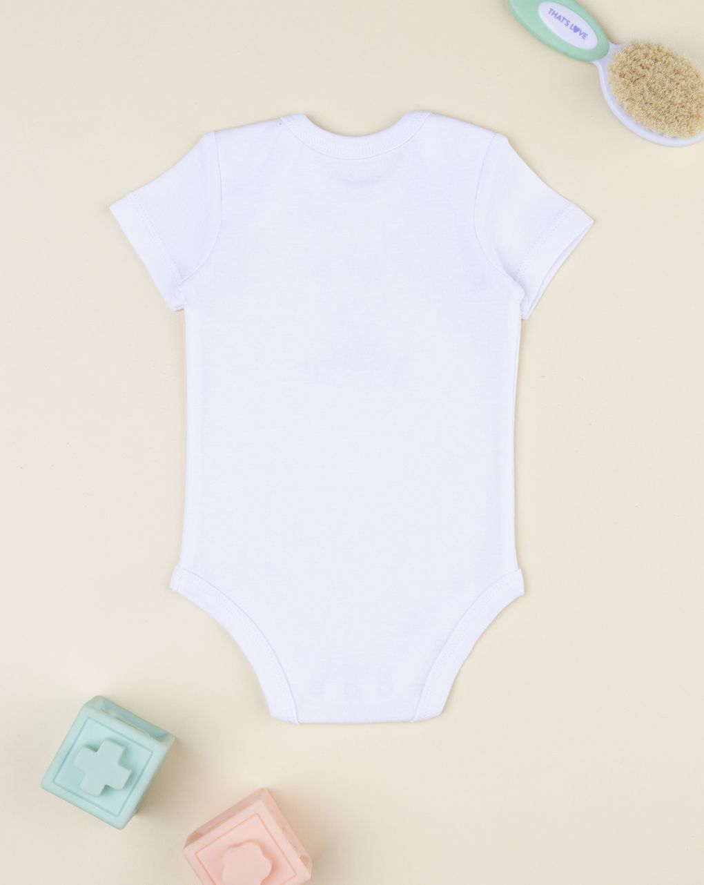 Body bimba bianco mezza manica orsetto