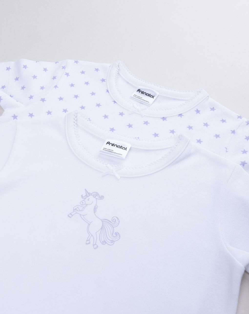 Pack 2 t-shirt intime bambina unicorni