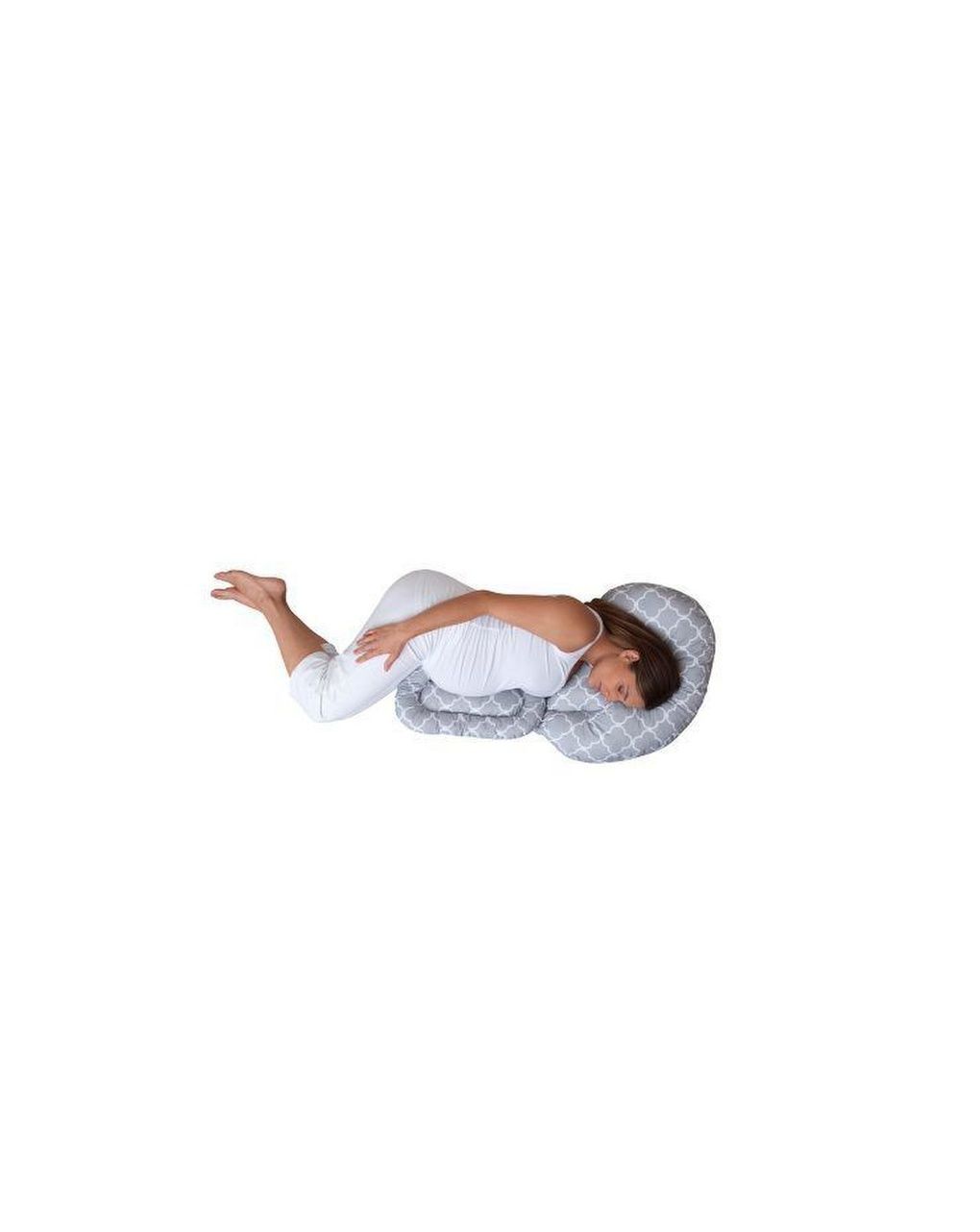 Cuscino gravidanza modulabile custom fit total body pillow criss cross grey - boppy
