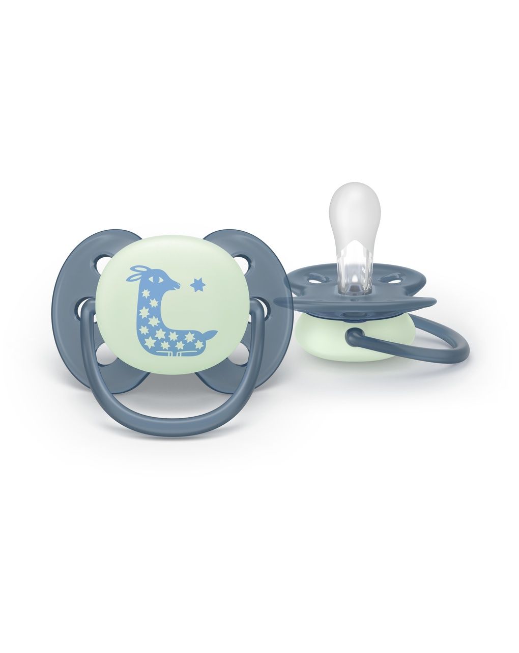 Succhietto ultra soft notte 0-6m cappuccio fluorescente no bpa per pelli sensibili - philips avent
