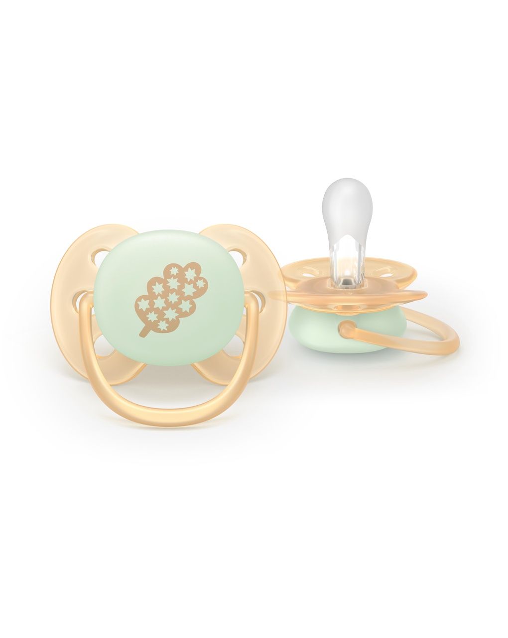 Succhietto ultra soft notte 0-6m cappuccio fluorescente no bpa per pelli sensibili - philips avent