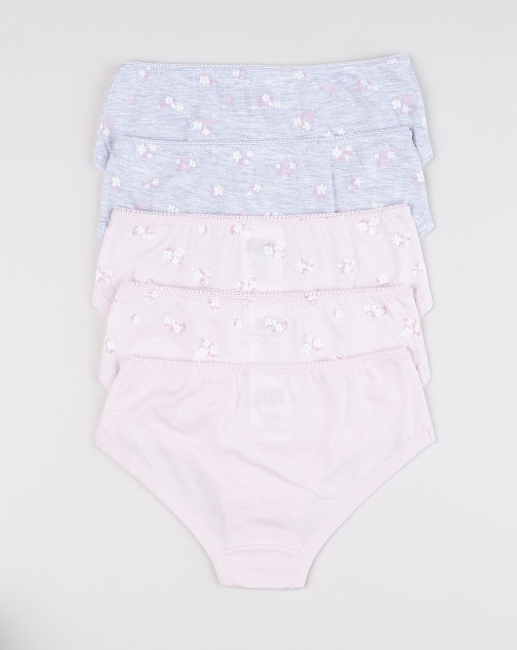 Pack 5 slip bimba rosa/grigio
