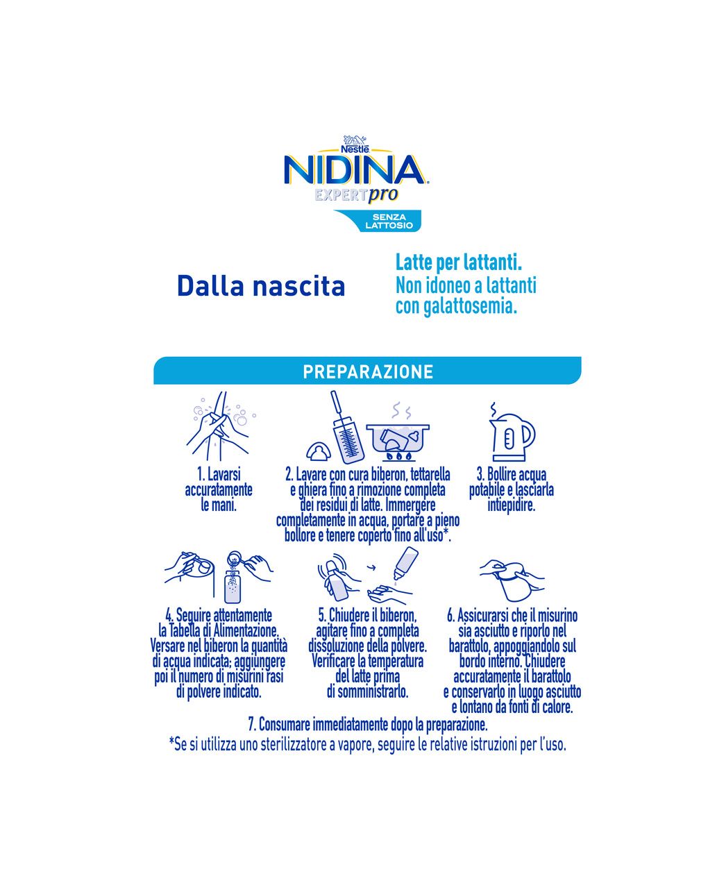 Nidina expertpro senza lattosio latte per lattanti in polvere, latta 400g - nestle'