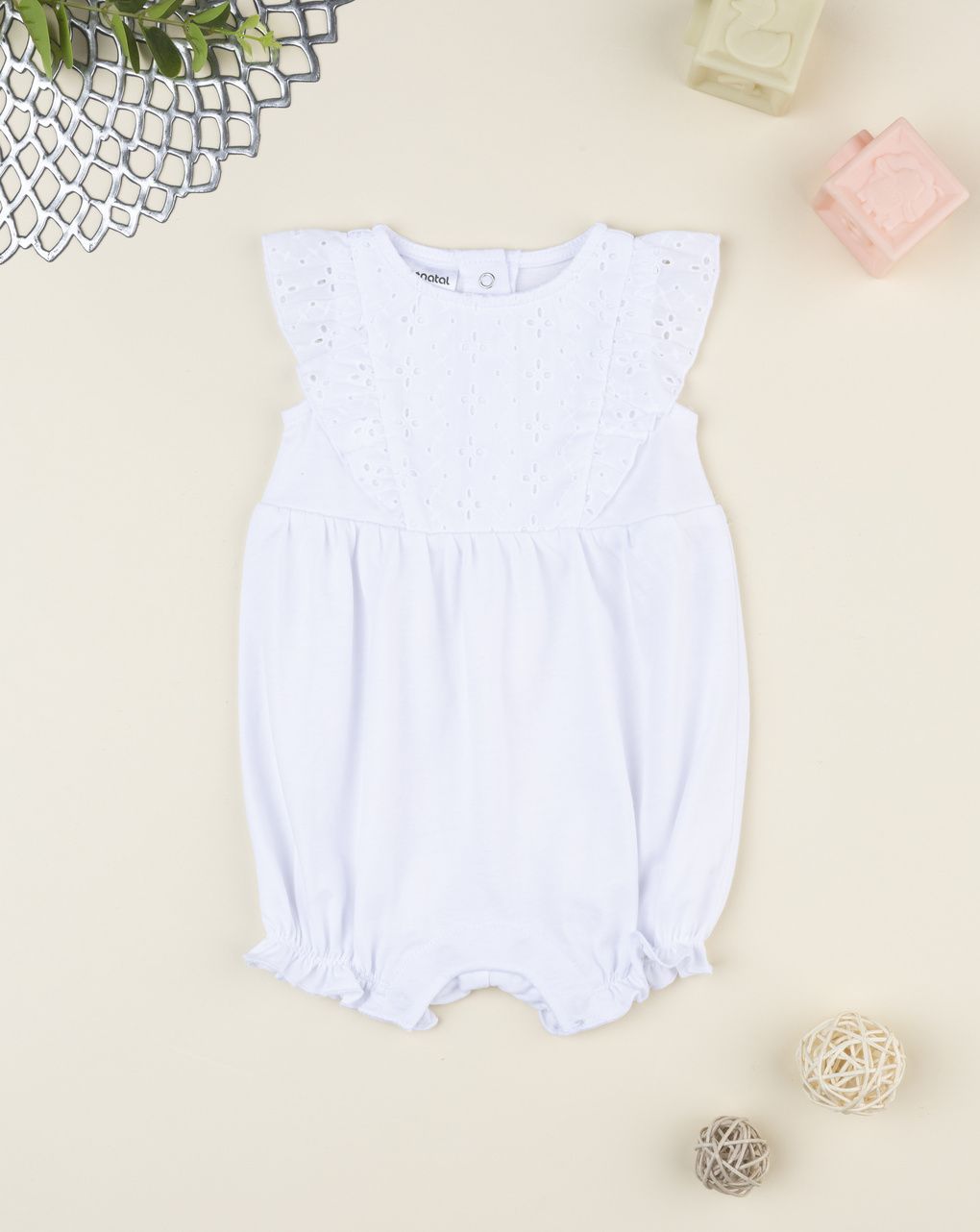 Pagliaccetto elegante bimba sangallo bianco