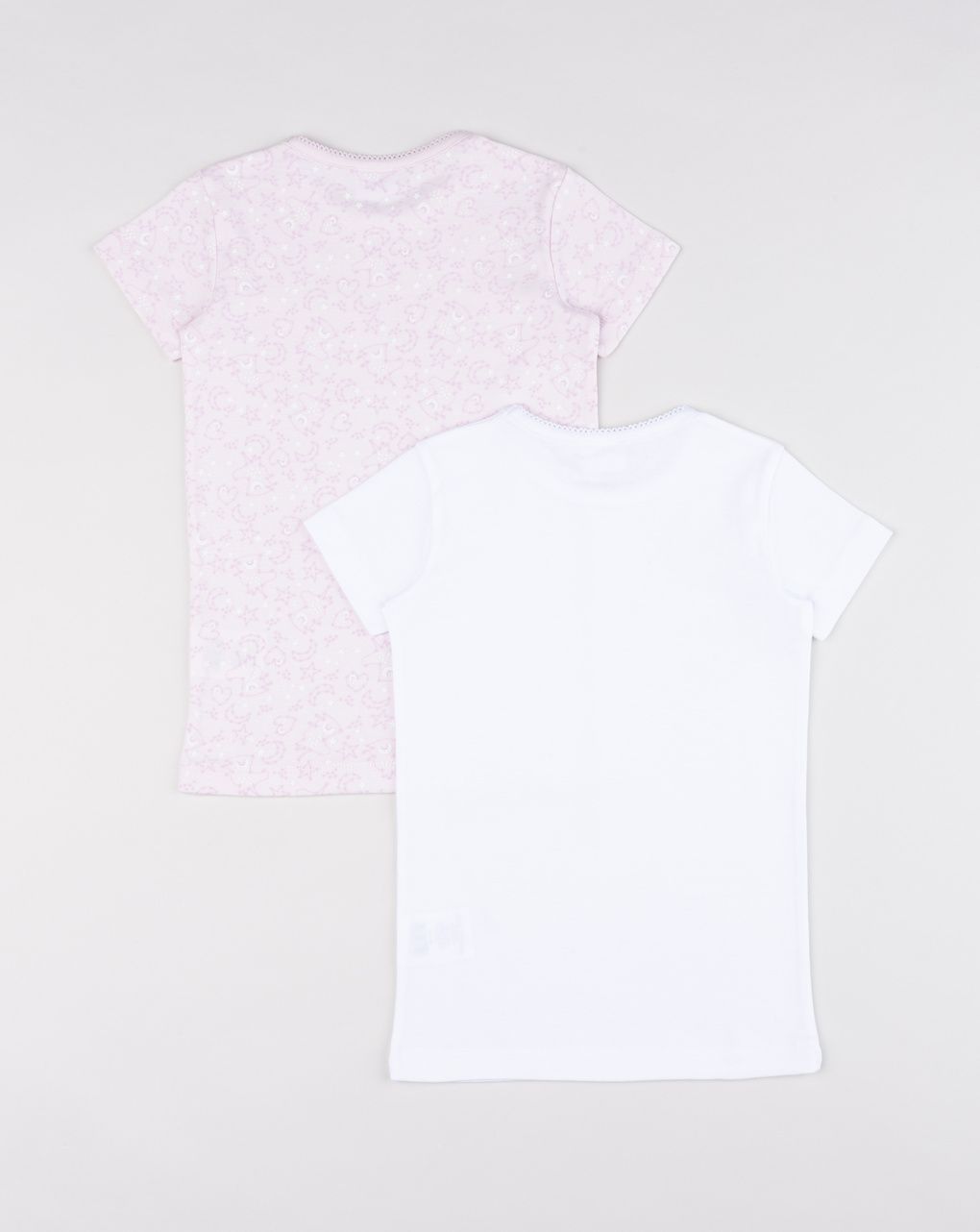 Set 2  t-shirt intime da bambina bianco/rosa unicorni
