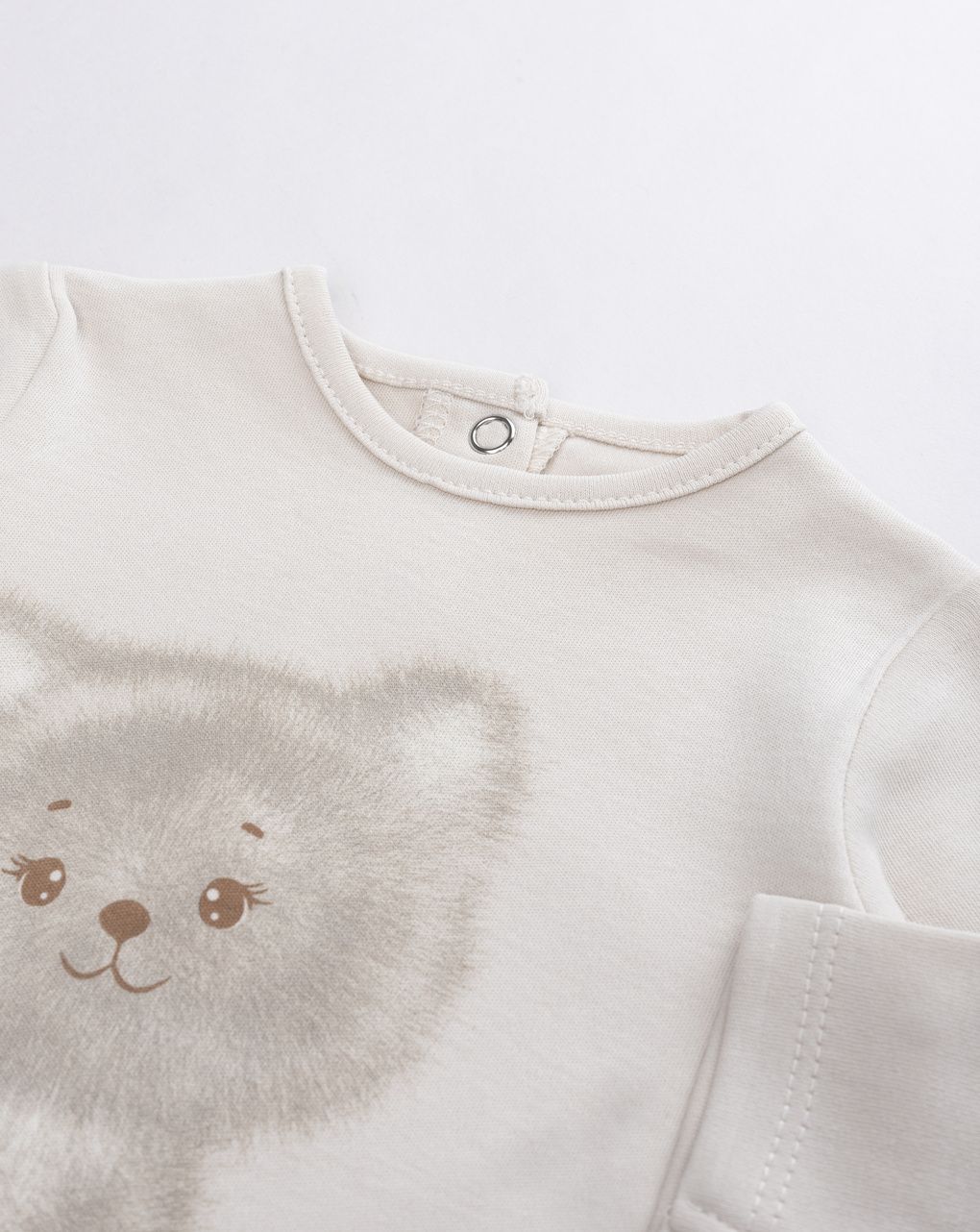 Tutina neonato beige con gattino
