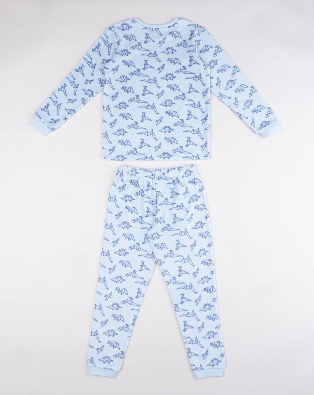 Pigiama bambino azzurro dinosauri geometrici