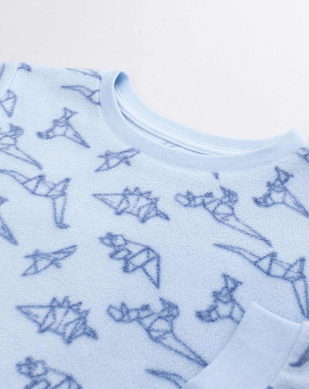 Pigiama bambino azzurro dinosauri geometrici