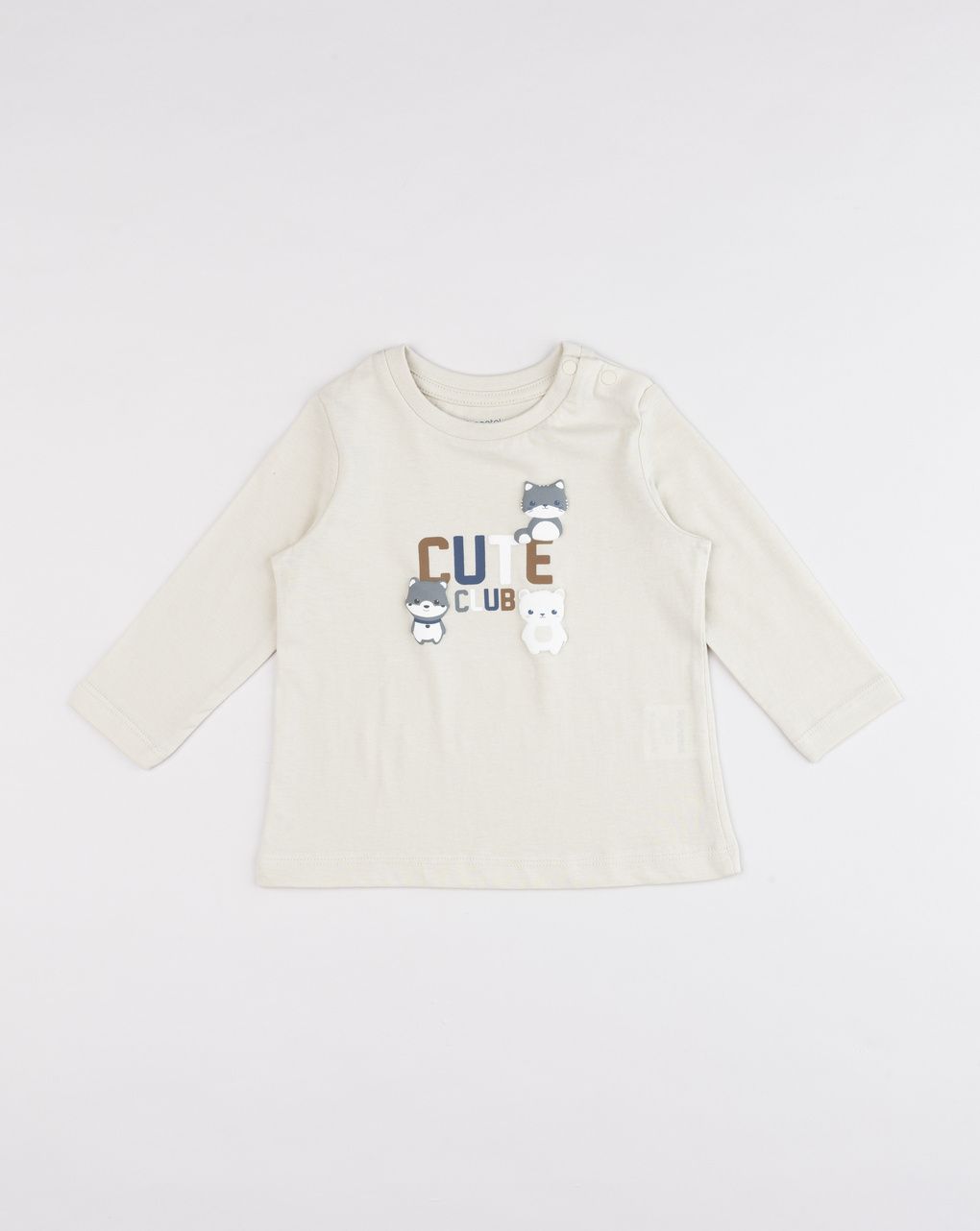 Maglia bimbo manica lunga grigio con grafica "cute club"