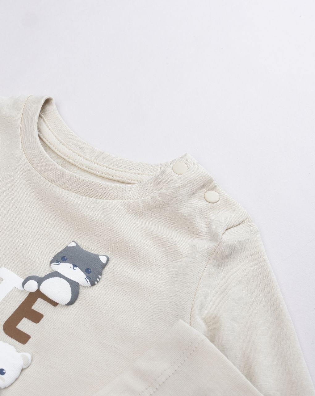 Maglia bimbo manica lunga grigio con grafica "cute club"