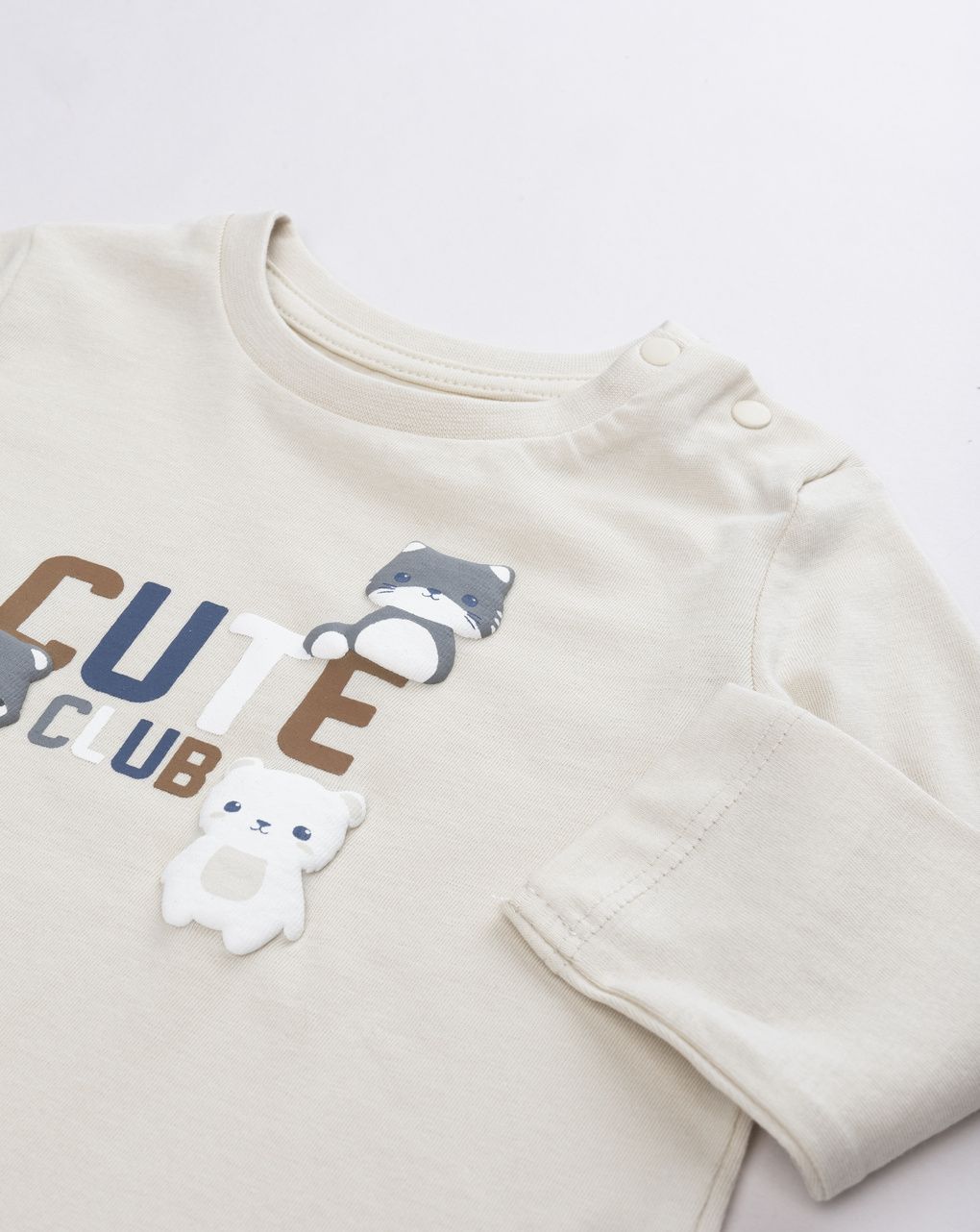 Maglia bimbo manica lunga grigio con grafica "cute club"
