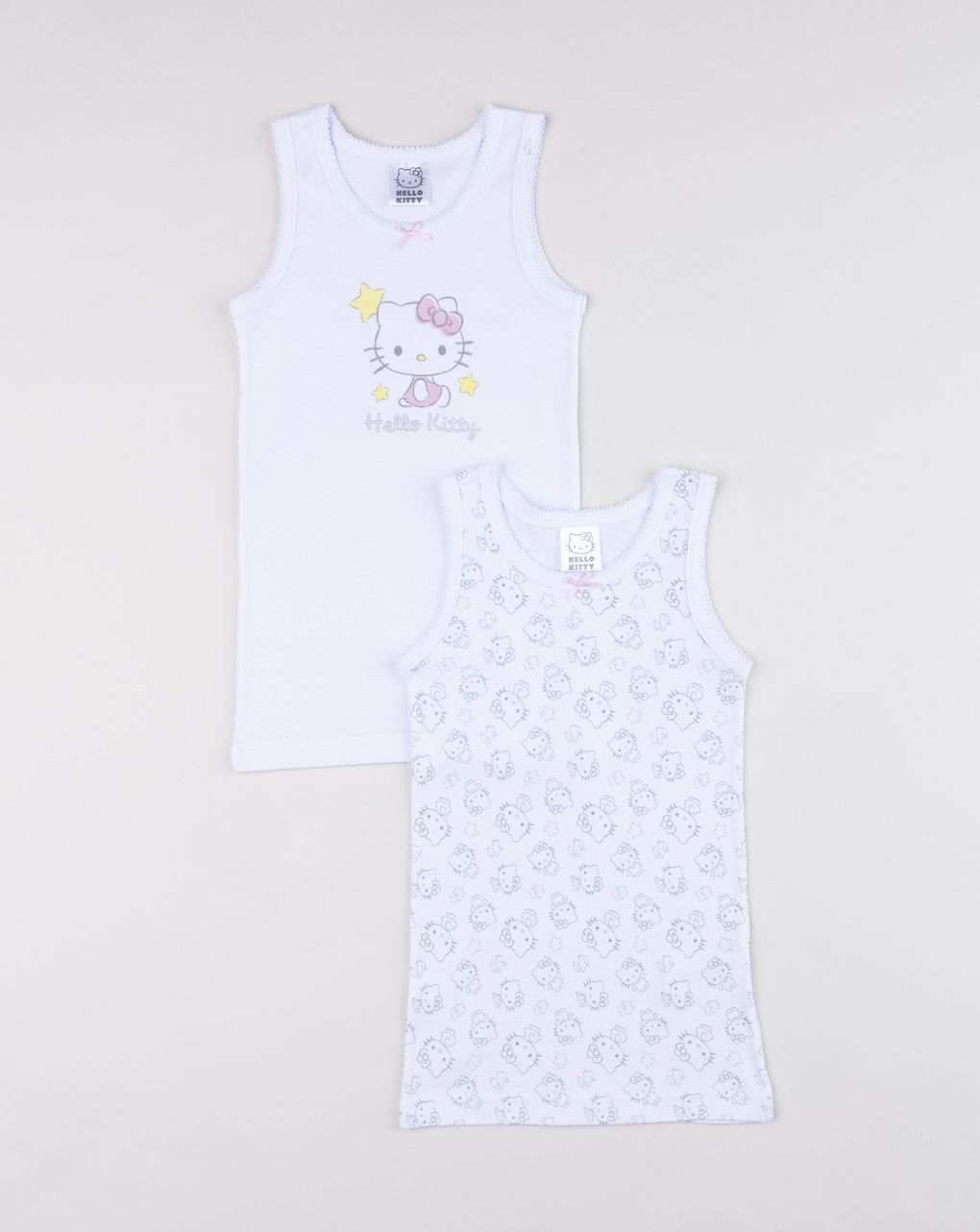 Pack 2 canotte bambina in costina hello kitty