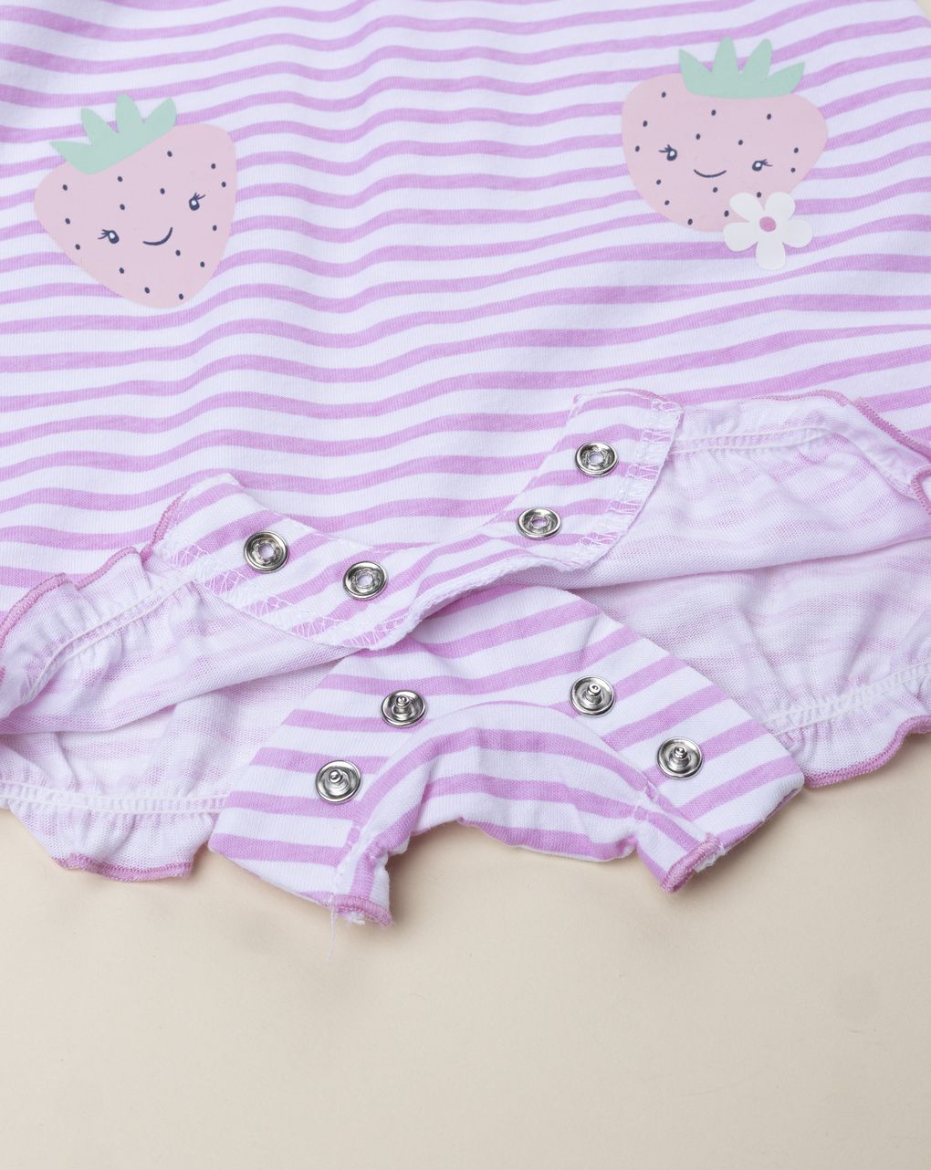 Pagliaccetto bimba rosa rigato fragolina