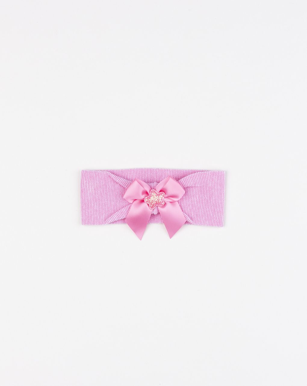 Fascia neonata rosa con fiocco e applicazione glitter