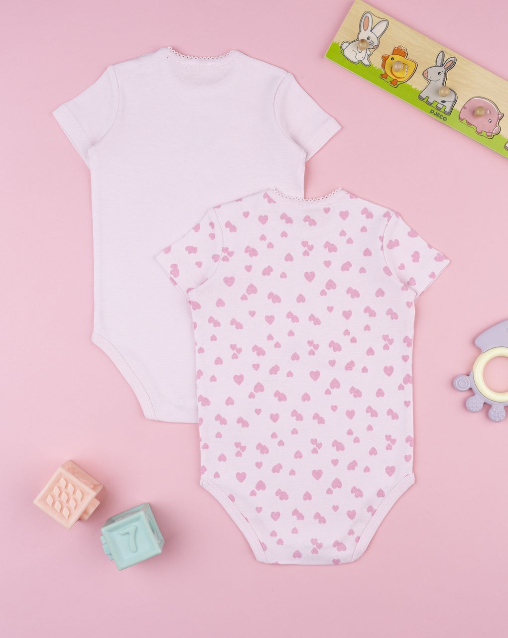 Pack 2 body bimba rosa mezza manica