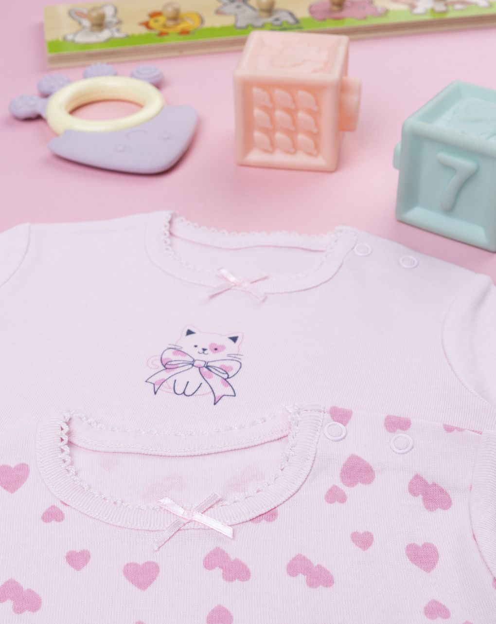 Pack 2 body bimba rosa mezza manica