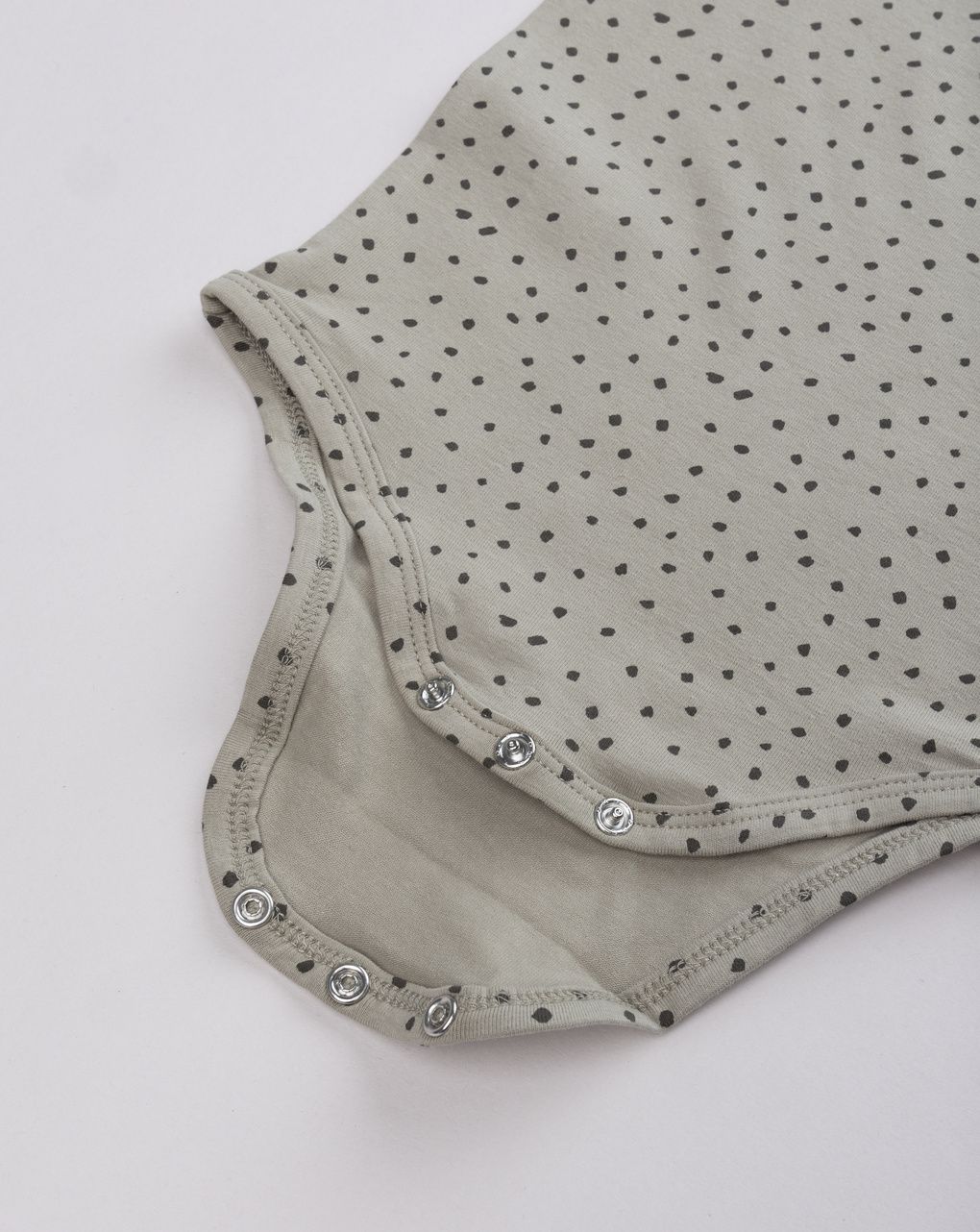Body bimba manica lunga verde con micro fantasia e volant
