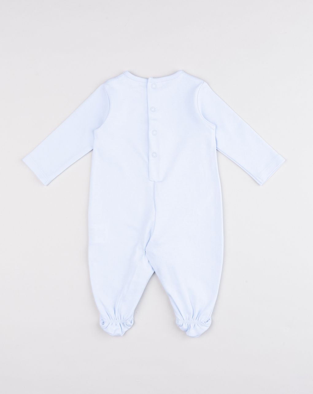 Tutina neonato in cotone azzurro chiaro con stampa orsetto