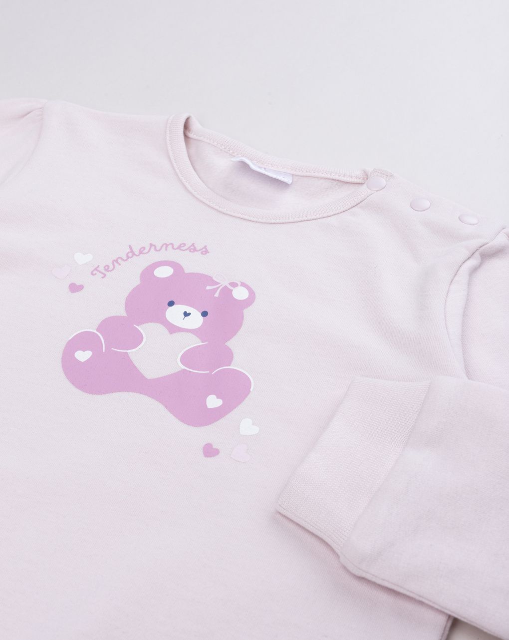 Pigiama felpato due pezzi bimba rosa "orsetto"