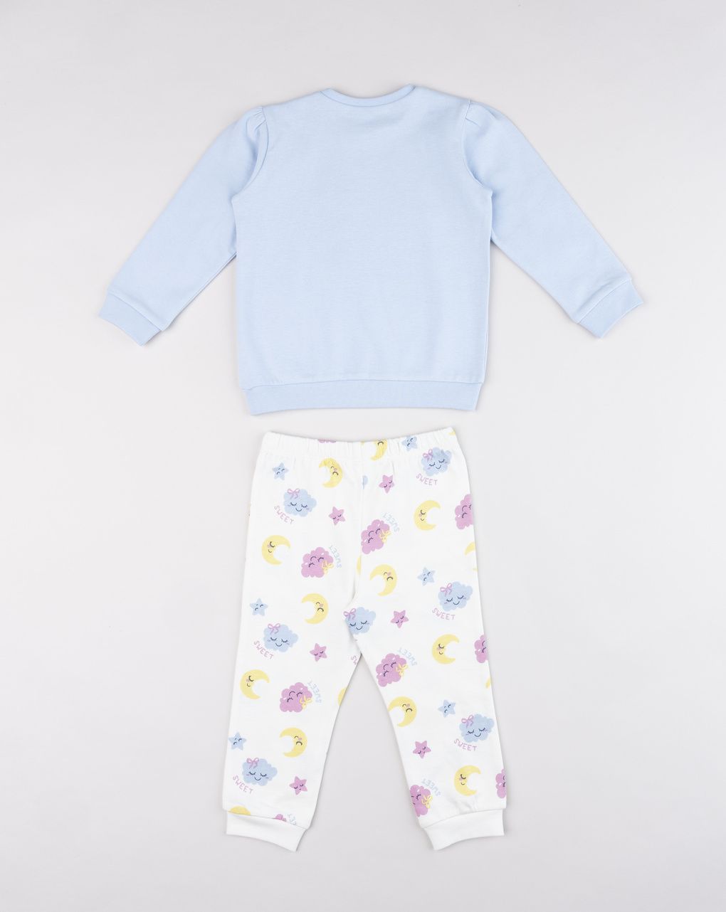Pigiama felpato bimba azzurro good night