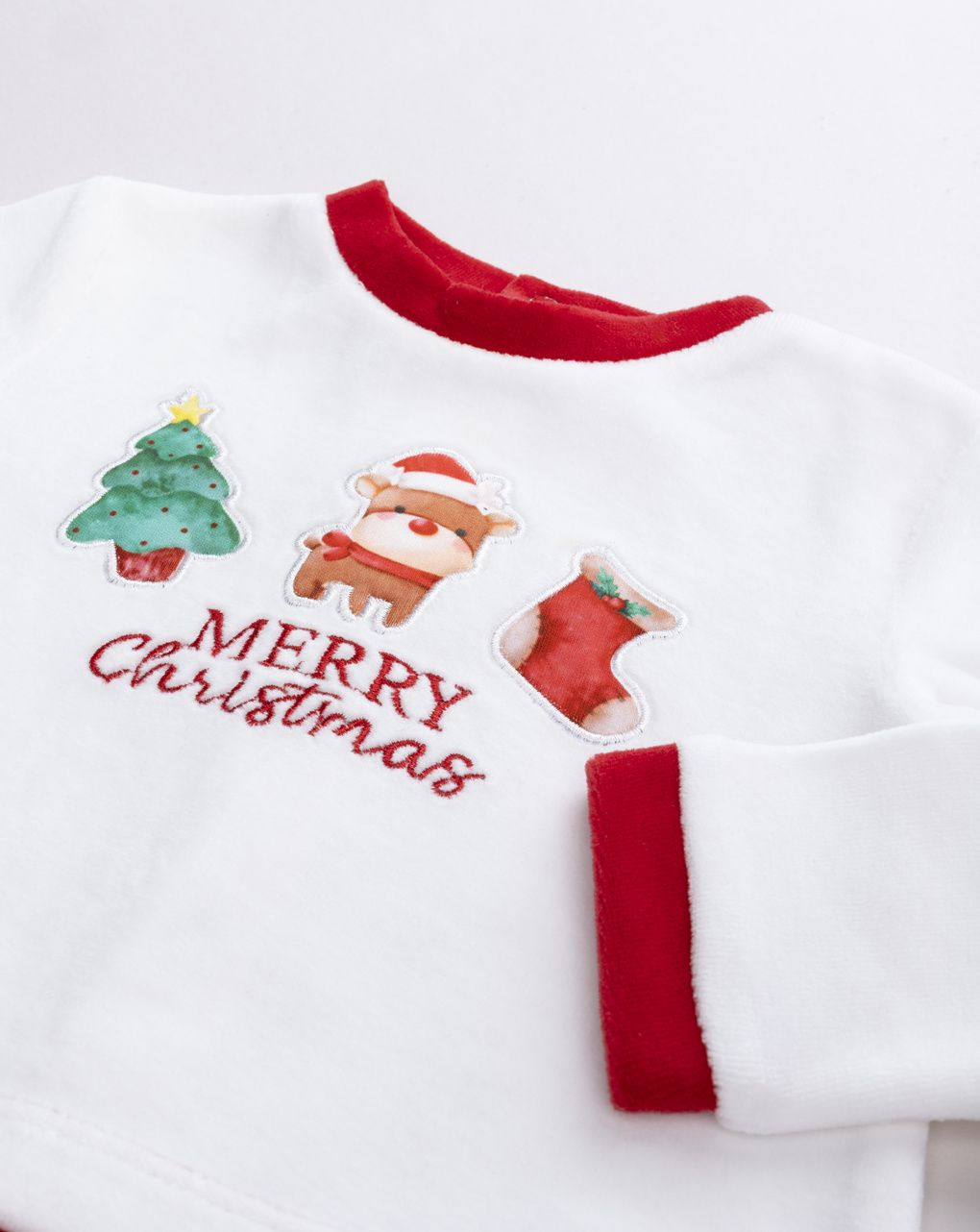 Tutina albero di natale, renna, calza natalizia rossa e bianca neonato