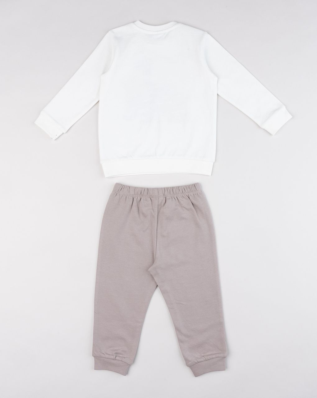 Pigiama felpato due pezzi bimbo panna/beige "dino"