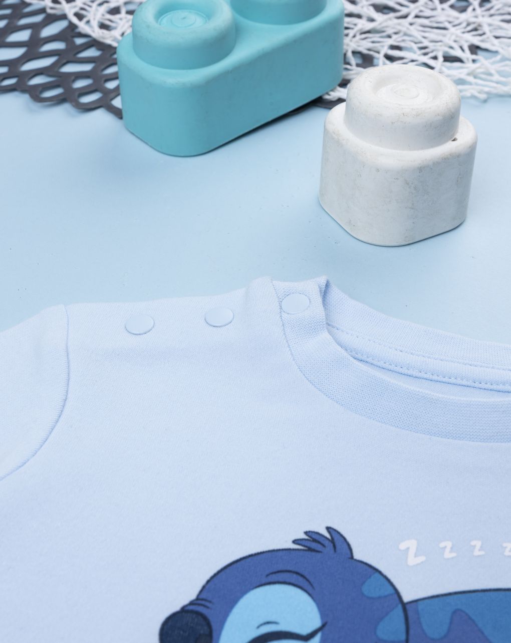 Pigiama 2 pezzi interlock bimbo azzurro stitch