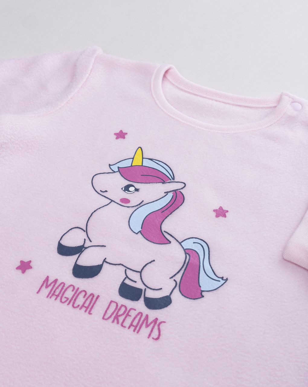 Pigiama invernale bimba in pile rosa con unicorno