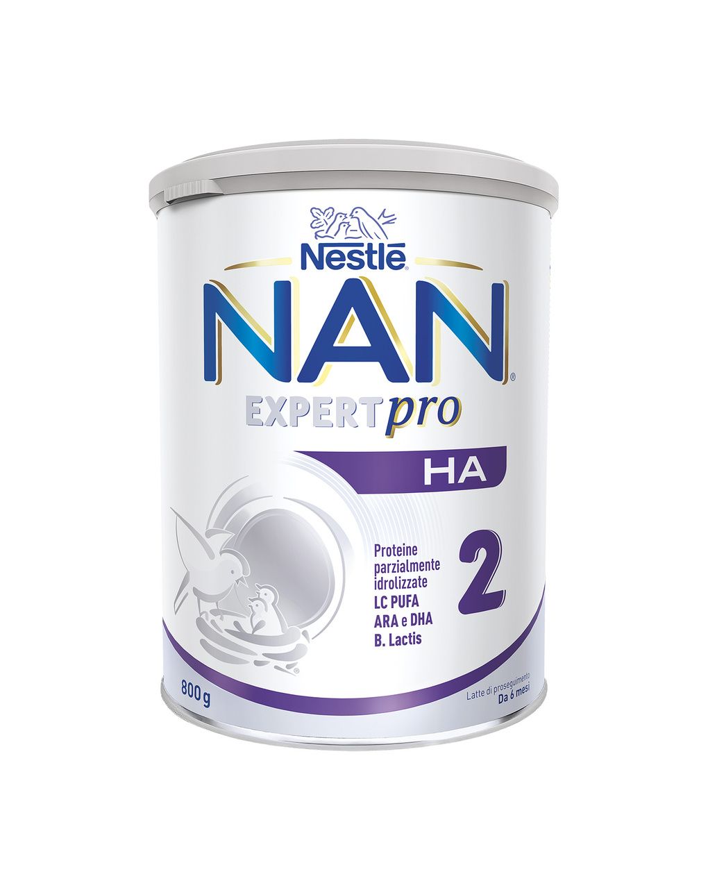 Nan ha 2 latte di proseguimento polvere da 6 mesi, latta 800g - nestle'