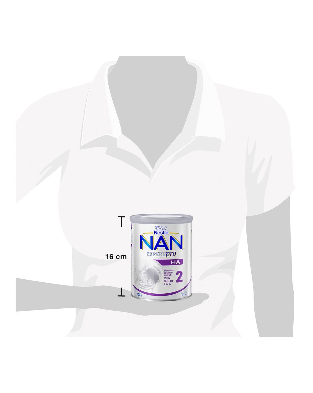 Nan ha 2 latte di proseguimento polvere da 6 mesi, latta 800g - nestle'