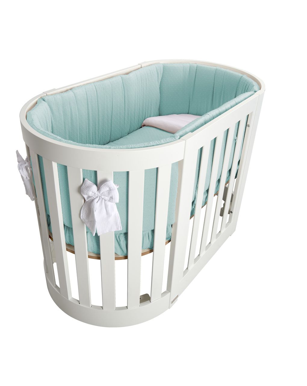 Set letto all-in-one con tessile  plumeti aqua - italbaby
