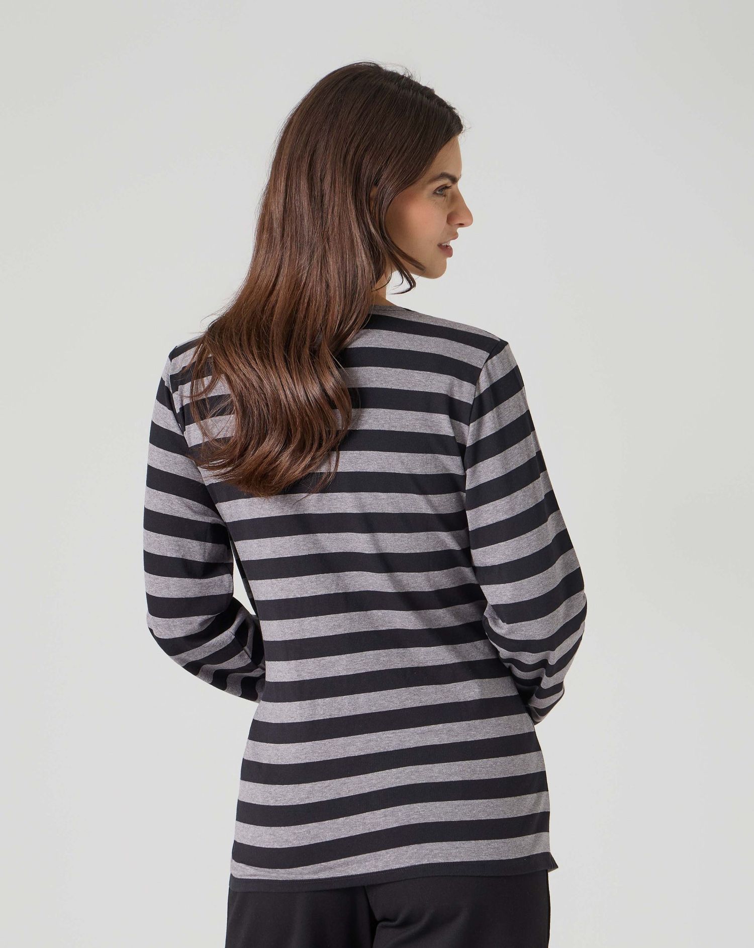 T-shirt allattamento a righe nero