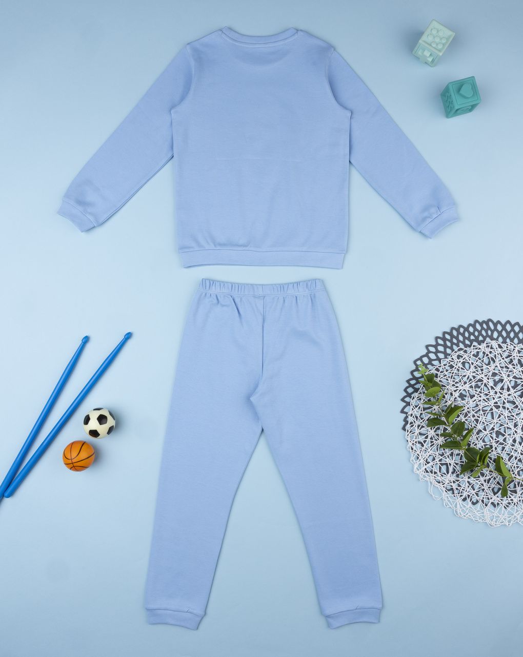 Pigiama bimbo azzurro stampa football