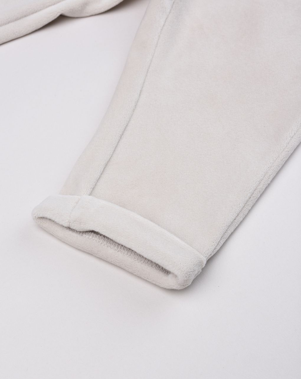 Pantalone ciniglia bimba beige con margherita