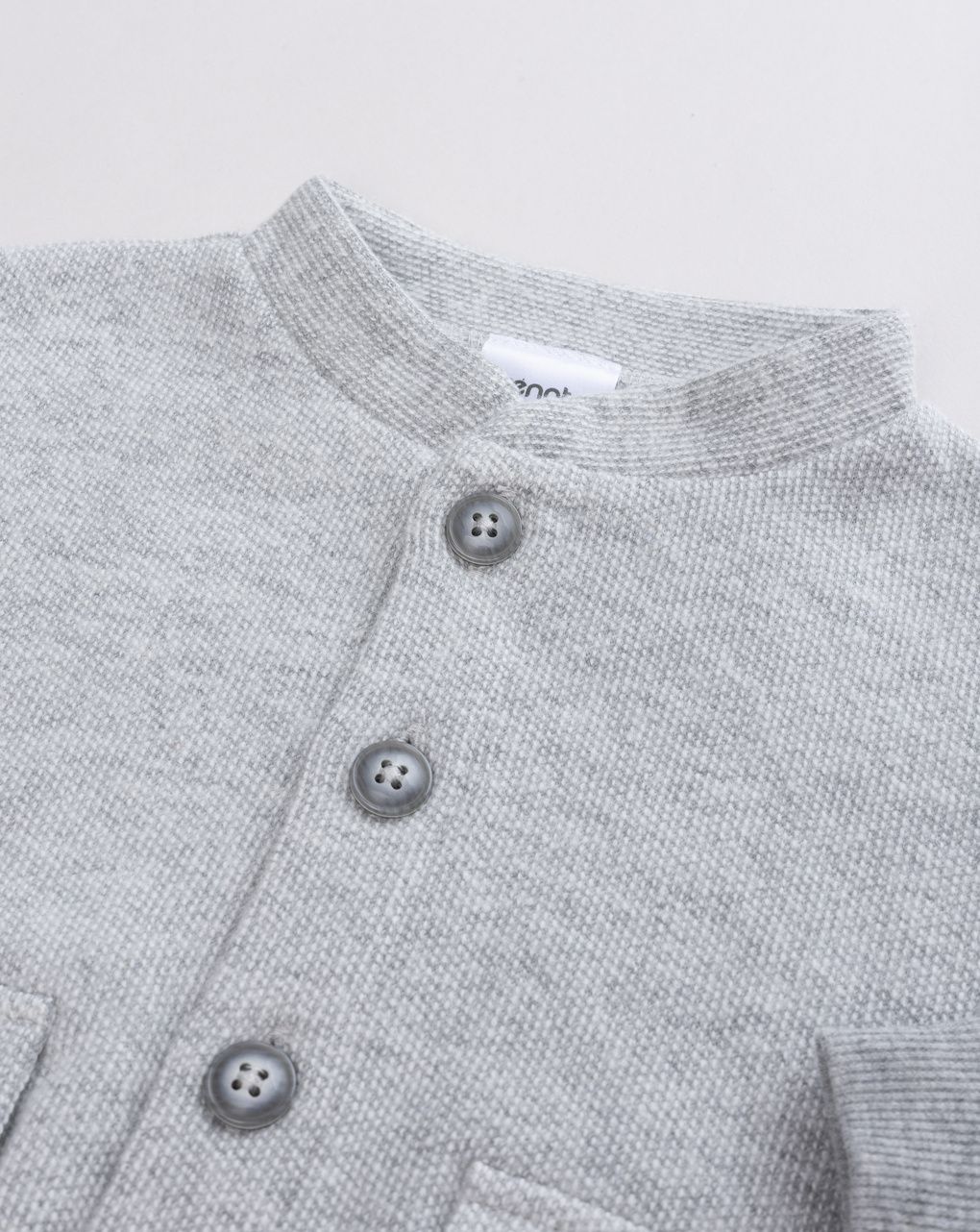 Cardigan felpato  bimbo grigio con tasconi