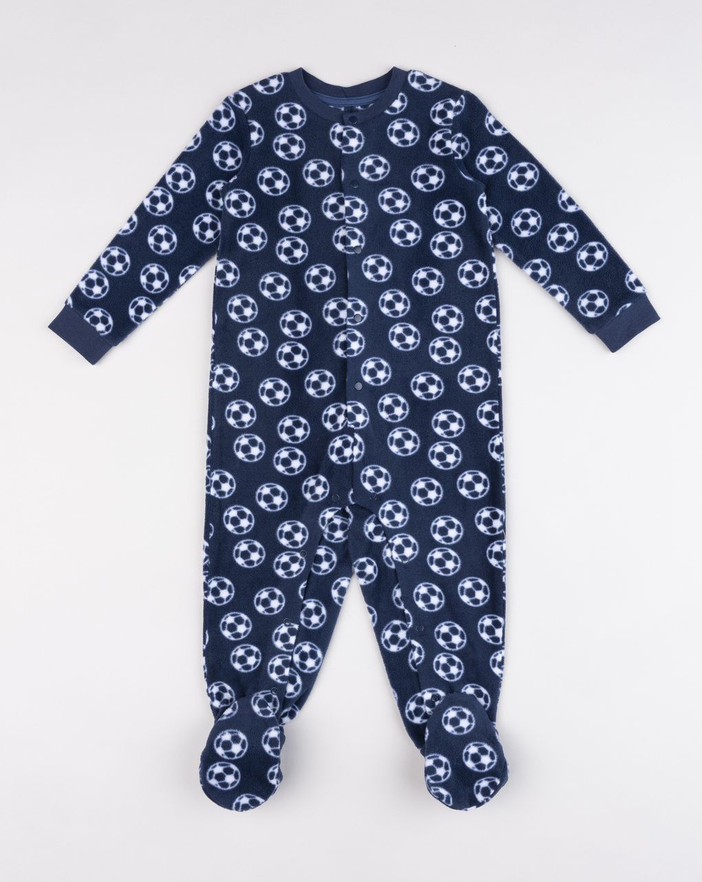 Pigiamone bimbo blu notte in pile con fantasia stellata all-over