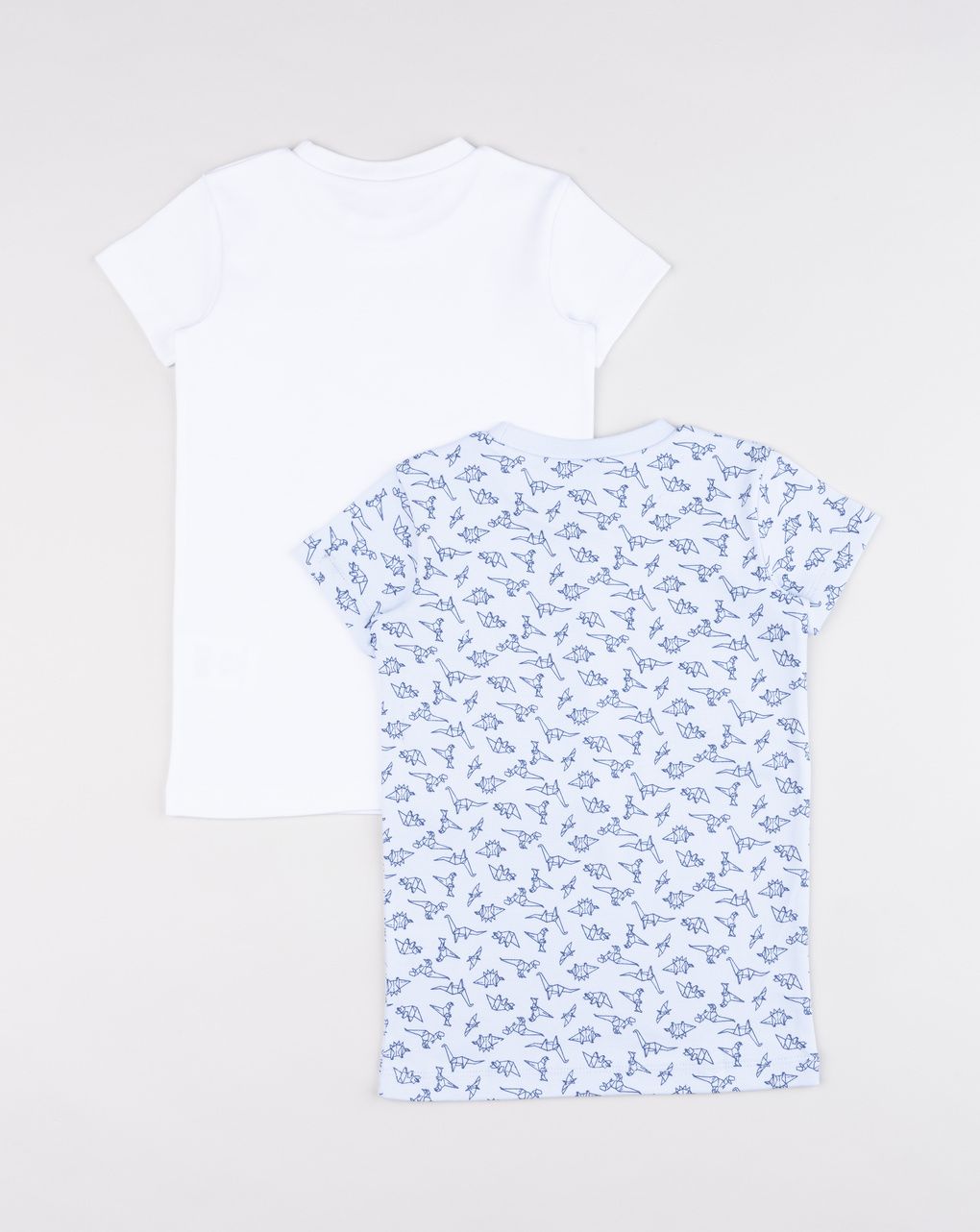 Pack 2 t-shirt intime bambio bianca/azzurra dinosauri